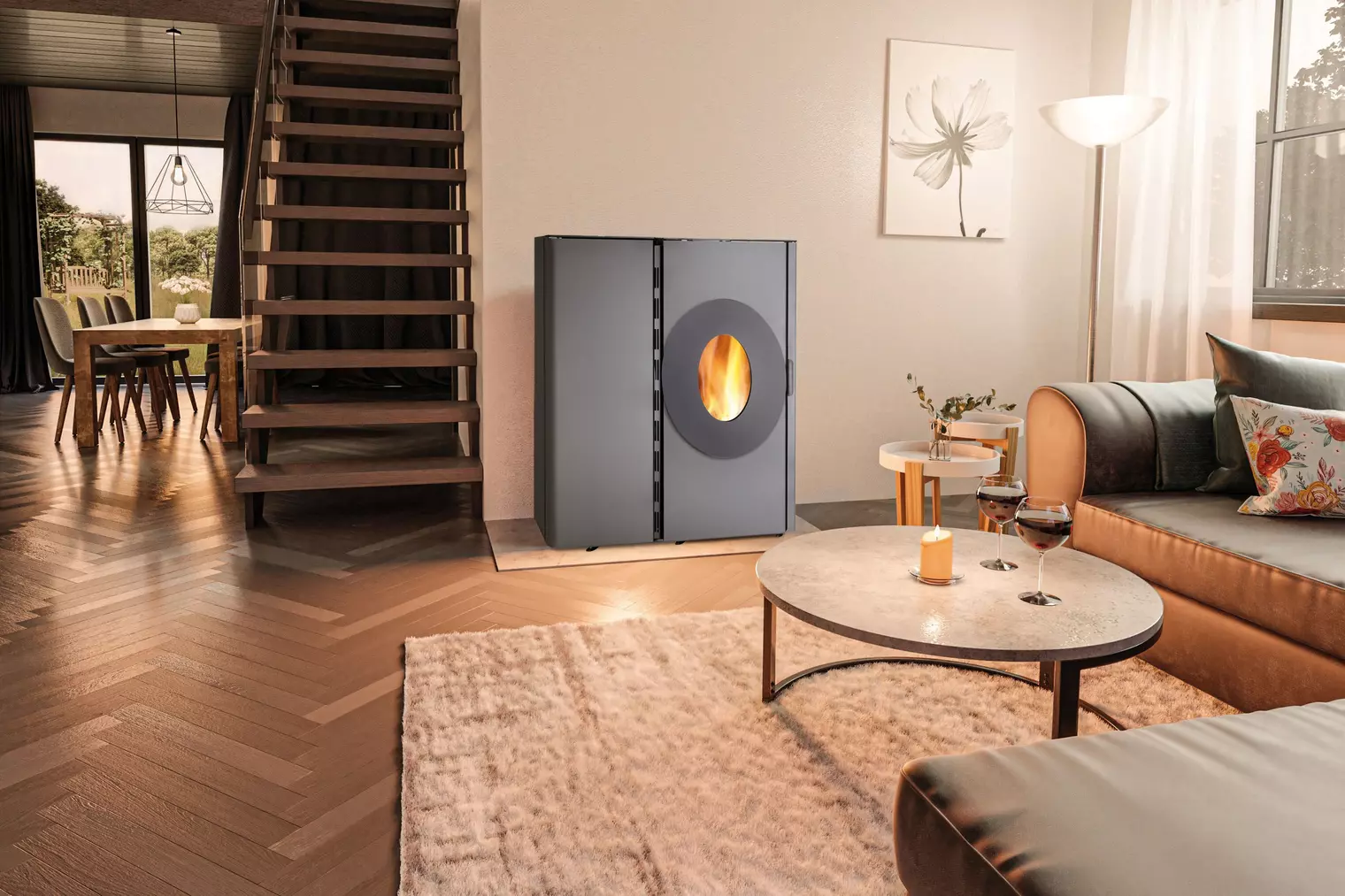 Pelletöfen bringen behagliche Wärme ins Zuhause und werden mit dem Spiel der Flammen zu einem attraktiven Blickfang.